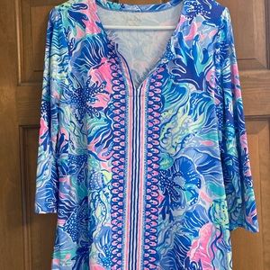 EUC Lilly Pulitzer Chilly Lilly tunic top Sz L